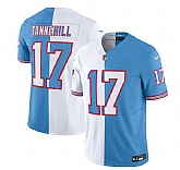 Men's Tennessee Titans #17 Ryan Tannehill White Blue 2023 F.U.S.E. Split Vapor Limited Throwback Jersey,baseball caps,new era cap wholesale,wholesale hats